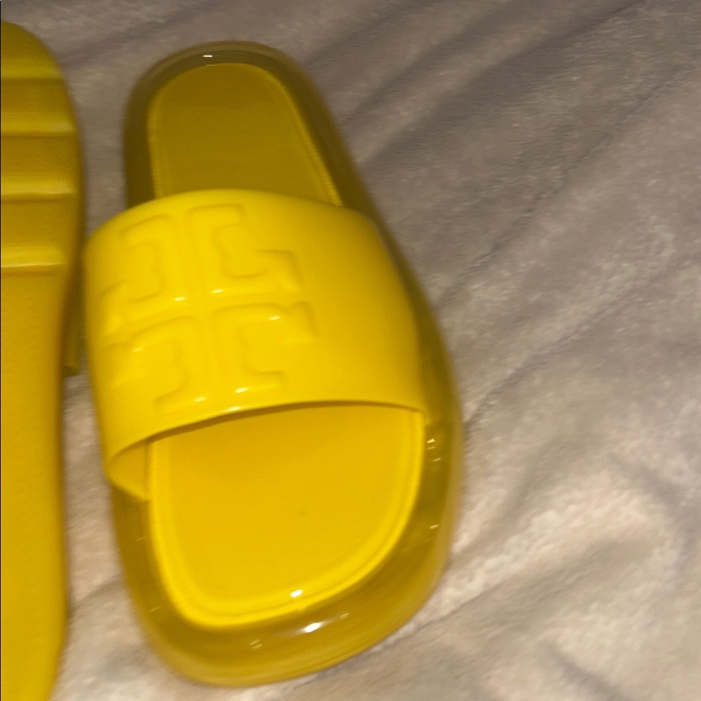 Yellow Logo Slide Sandals - Picture 2 of 3